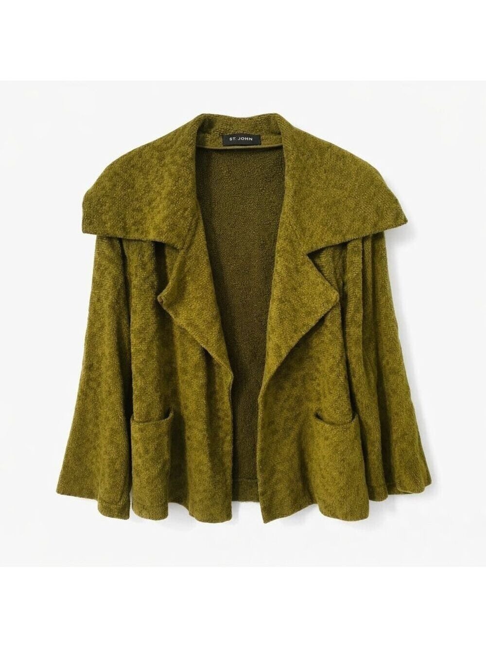 St. John Olive Scroll Tapestry Wool Blend Jacket